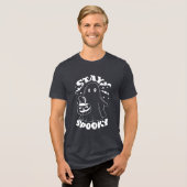 Blijf Spooky Ghost Tri-Blend Shirt (Voorkant volledig)