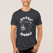 Blijf Spooky Ghost Tri-Blend Shirt (Voorkant)