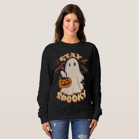 Blijf Spooky Ghost Trui (Voorkant volledig)