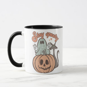 Blijf Spooky Ghost Witch Pumpkin Halloween Mok