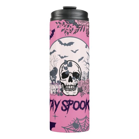 Blijf Spooky Gothic Thermal Tumbler Thermosbeker (Voorkant)