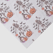 Blijf Spooky Graveyard Skelet Grijs Halloween Tissuepapier (Detail)