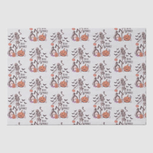 Blijf Spooky Graveyard Skelet Grijs Halloween Tissuepapier
