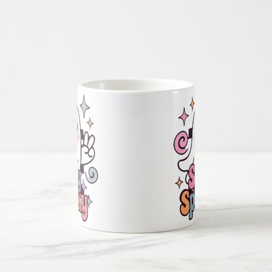 Blijf Spooky Groovy Ghost Retro Pastel Halloween Koffiemok (Center)