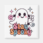 Blijf Spooky Groovy Ghost Retro Pastel Halloween Magneet (Voorkant)