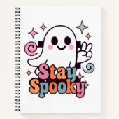 Blijf Spooky Groovy Ghost Retro Pastel Halloween Notitieboek (Voorkant)