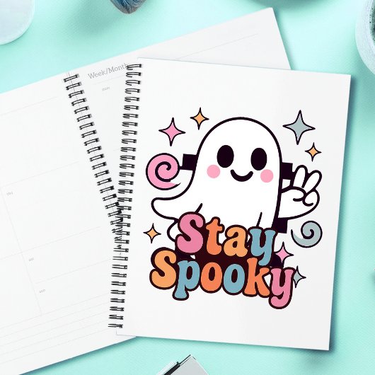 Blijf Spooky Groovy Ghost Retro Pastel Halloween Planner