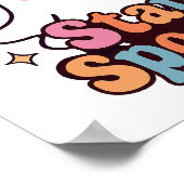 Blijf Spooky Groovy Ghost Retro Pastel Halloween Poster (Hoek)