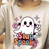Blijf Spooky Groovy Ghost Retro Pastel Halloween T-shirt
