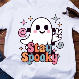 Blijf Spooky Groovy Ghost Retro Pastel Halloween T-shirt