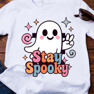 Blijf Spooky Groovy Ghost Retro Pastel Halloween T-shirt