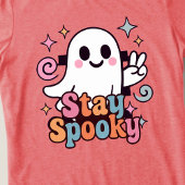 Blijf Spooky Groovy Ghost Retro Pastel Halloween Tri-Blend Shirt