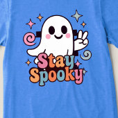 Blijf Spooky Groovy Ghost Retro Pastel Halloween Tri-Blend Shirt