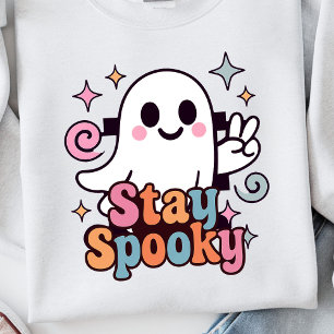 Blijf Spooky Groovy Ghost Retro Pastel Halloween Trui