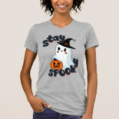 Blijf Spooky Halloween Leuke Ghost Spooky Seizoen T-shirt (Voorkant)