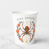 Blijf Spooky Halloween Party Spider Papieren Bekers (Achterkant)