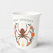 Blijf Spooky Halloween Party Spider Papieren Bekers (Voorkant)