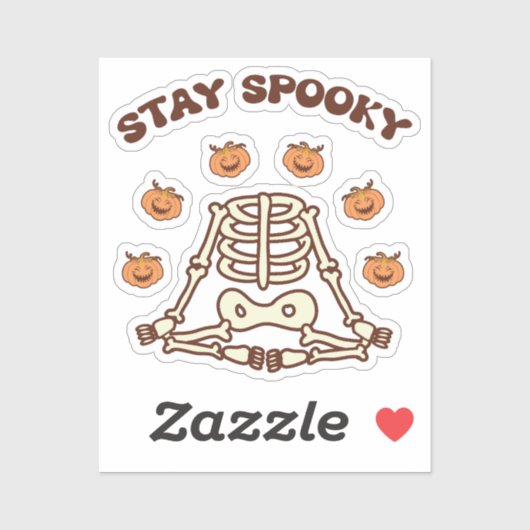 Blijf Spooky Halloween Retro Groovy Sticker (Vel)