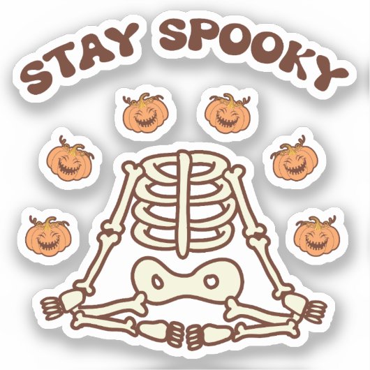 Blijf Spooky Halloween Retro Groovy Sticker (Voorkant)