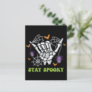 Blijf Spooky Halloween Skeleton Hand Briefkaart