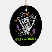 Blijf Spooky Halloween Skeleton Hand Keramisch Ornament (Rechts)