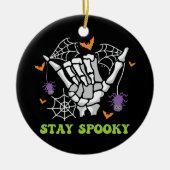 Blijf Spooky Halloween Skeleton Hand Keramisch Ornament (Voorkant)