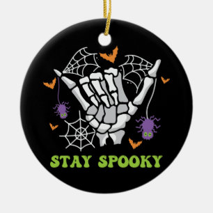 Blijf Spooky Halloween Skeleton Hand Keramisch Ornament