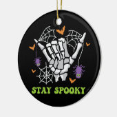 Blijf Spooky Halloween Skeleton Hand Keramisch Ornament (Links)