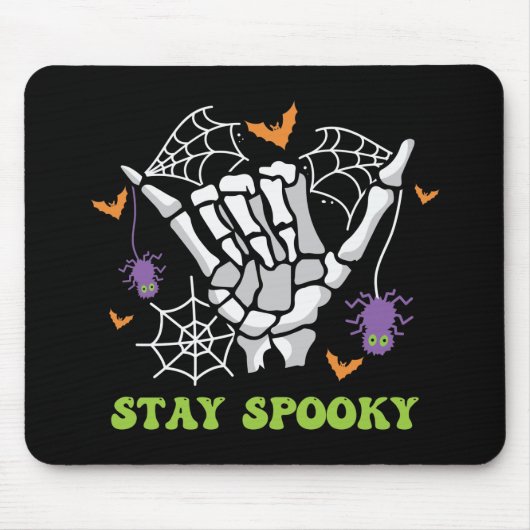 Blijf Spooky Halloween Skeleton Hand Muismat (Voorkant)