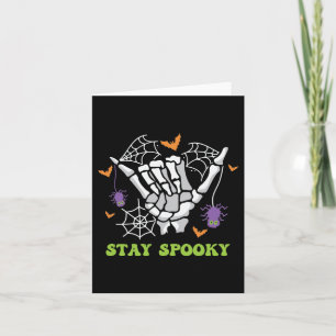 Blijf Spooky Halloween Skeleton Hand Notitiekaartje