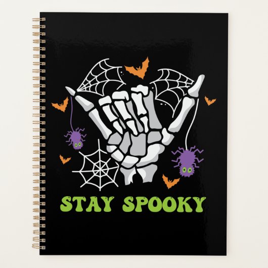 Blijf Spooky Halloween Skeleton Hand Planner (Voorkant)