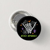 Blijf Spooky Halloween Skeleton Hand Ronde Button 3,2 Cm (Voorkant /achterkant)