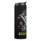 Blijf Spooky Halloween Skeleton Hand Thermosbeker (Gedraaid links)