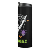 Blijf Spooky Halloween Skeleton Hand Thermosbeker (Geroteerd rechts)