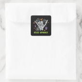 Blijf Spooky Halloween Skeleton Hand Vierkante Sticker (Tas)