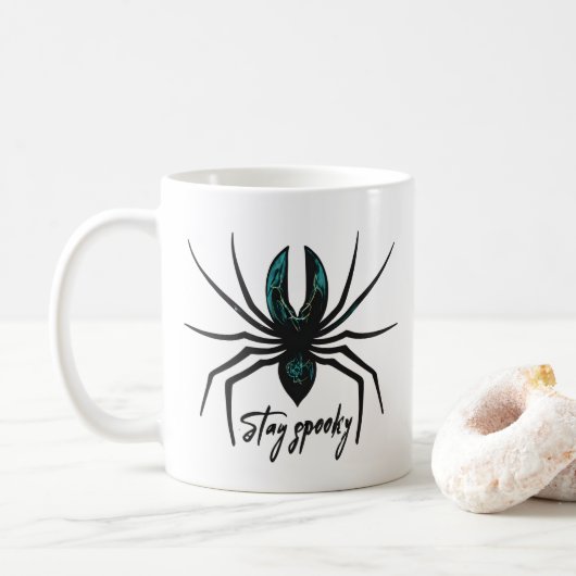Blijf Spooky Halloween Spider Koffiemok (Met donut)