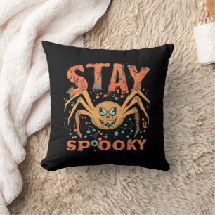 Blijf Spooky Halloween Spider Kussen