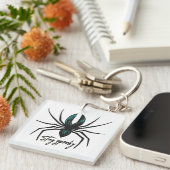 Blijf Spooky Halloween Spider Sleutelhanger (Voorkant Rechts)
