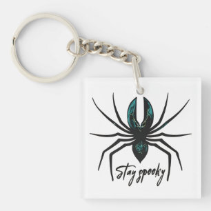 Blijf Spooky Halloween Spider Sleutelhanger