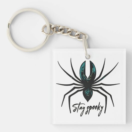 Blijf Spooky Halloween Spider Sleutelhanger (voorkant)