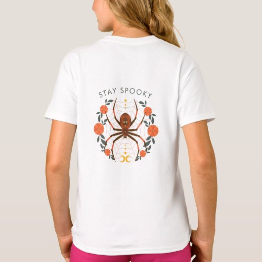 Blijf Spooky Halloween Spider T-shirt (Achterkant)