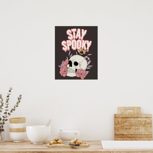 Blijf Spooky Halloween Theme Wall Art Decor Poster (Keuken)