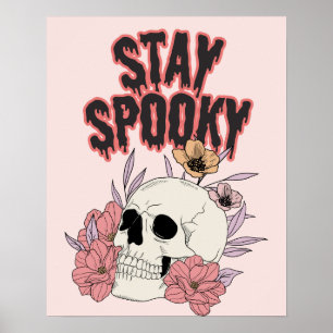 Blijf Spooky Halloween Theme Wall Art Decor Poster