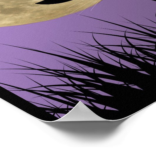 Blijf Spooky Halloween Witchy Cat Poster (Hoek)