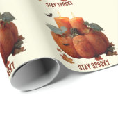 Blijf Spooky Pumpkin met kaarsen Cadeaupapier (Rol Hoek)