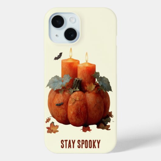Blijf Spooky Pumpkin met kaarsen Case-Mate iPhone Case (Achterkant)
