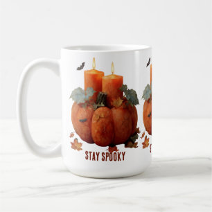 Blijf Spooky Pumpkin met kaarsen Koffiemok