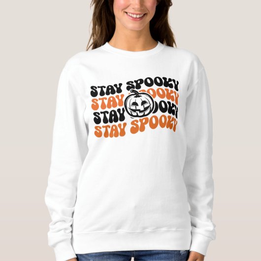 Blijf Spooky Pumpkin Patch Halloween Sweatshirt (Voorkant)