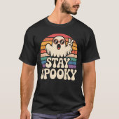 Blijf Spooky Retro Groovy Ghost Halloween T-shirt (Voorkant)