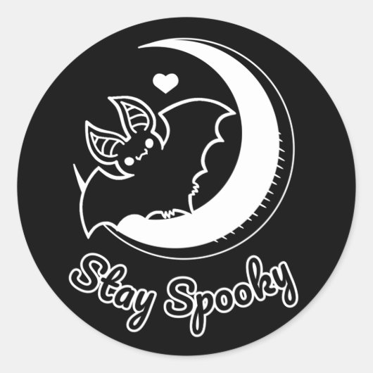 Blijf Spooky Ronde Sticker zwart (Voorkant)